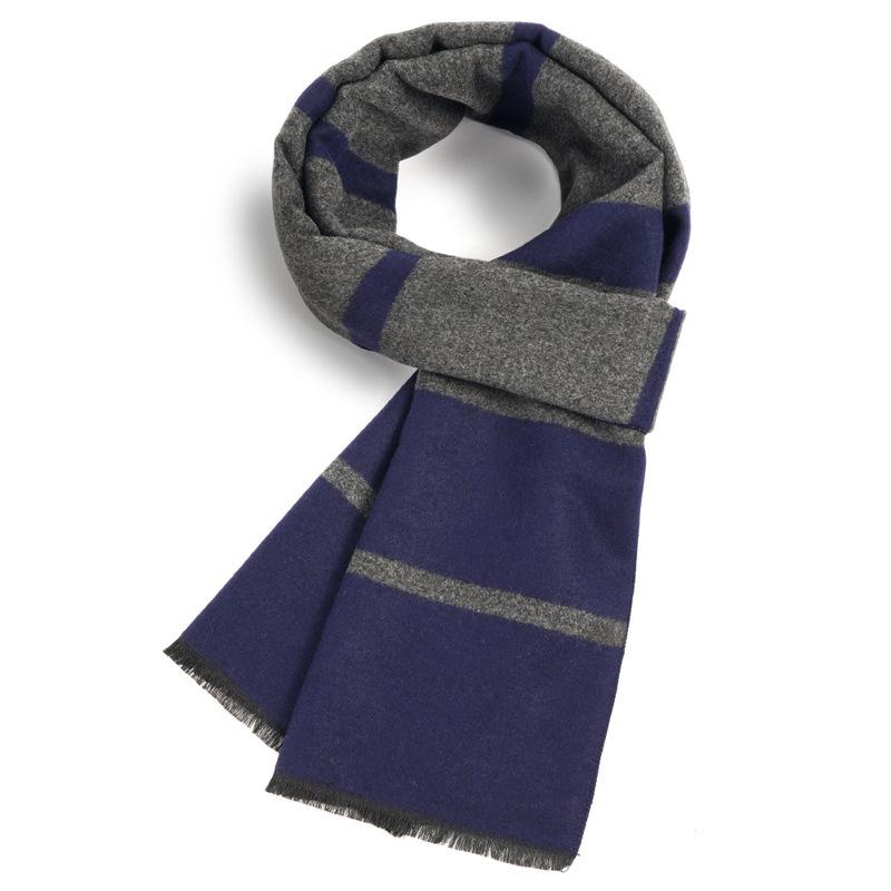 Men'S Scarves Men'S Winter Warmth Plaid Long Imitation Cashmere Men'S Scarves Custom