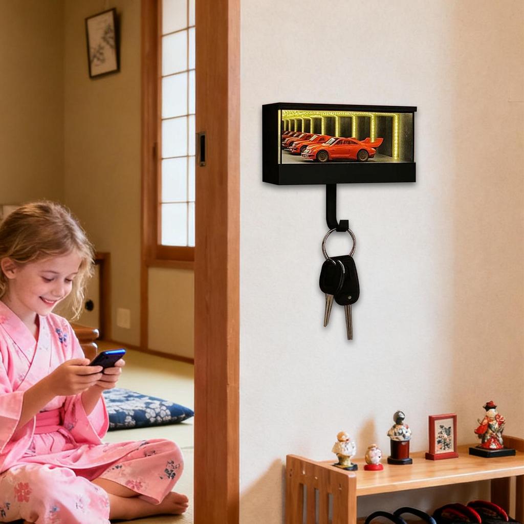 mini Car Garage Key Holder(car Not Included) Key Organizer With Led Light, Novelty Key Hanger For Door Apartment Home Entryway