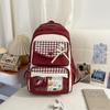 Japanese two-dimensional transparent pain bag, high-value ins college style plaid middle school student multi-compartment backpack