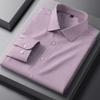 New in Shirt Luxury Houndstooth Long Sleeve Shirts for Men Slim Fit Casual Elastic Tops Soft Anti-Wrinkle Plaid Clothes