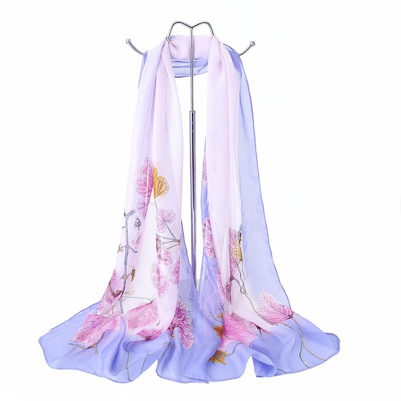 Spring/Summer New Women'S Silk Scarf 50 * 160cm Simulated Silk Twill Square Scarf Fashion Printed Large Square Scarf Professional Scarf
