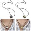 Fashion Love Heart Pendant Necklace Black Leathers Rope Choker Neck Chain Elegant Clavicle Chain Necklace Party Jewelry