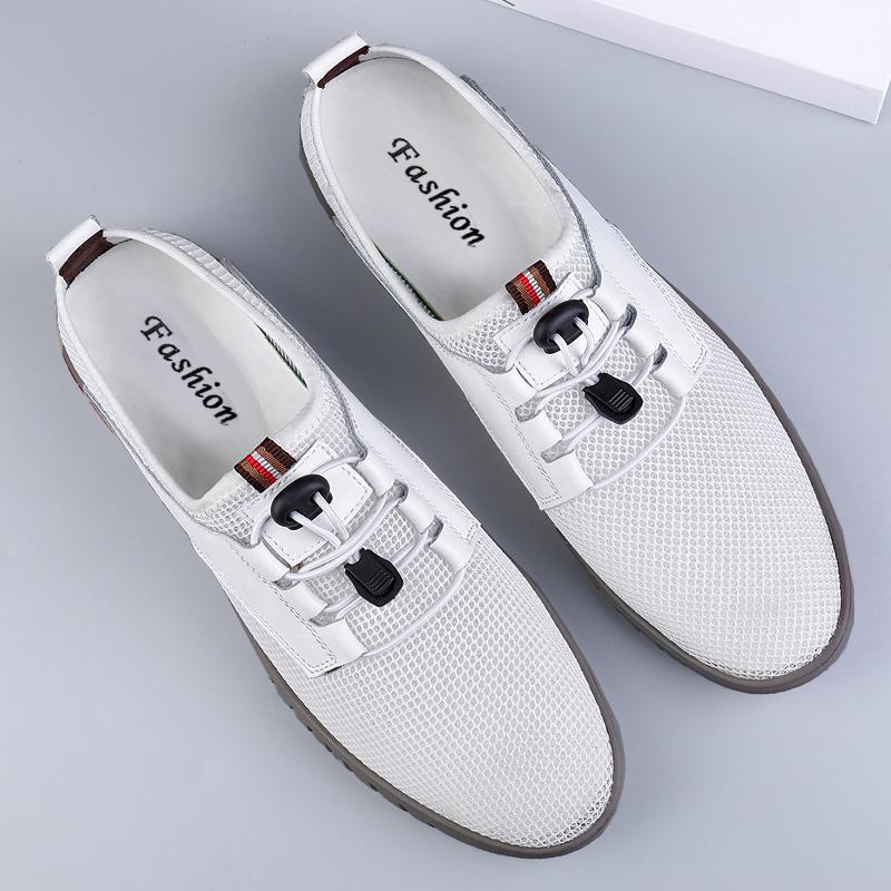 Leichte Herren Freizeitschuhe Atmungsaktive Slipper Herren Casual Sneaker Rutschfest Ausgehöhltes Mesh Ballerinas Outdoor Sommer Laufschuh
