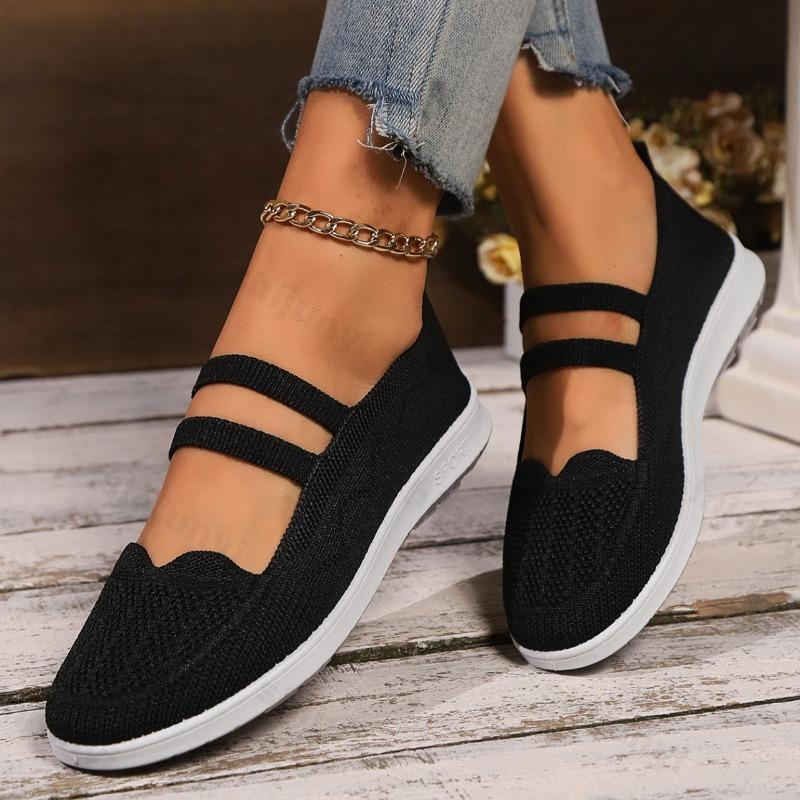 Fashion 2025 Autumn New Women's Fly Weave Breathable Shallow Mouth Casual Single Shoes Comfortable Fashion Versatile Slip On Flat Shoes