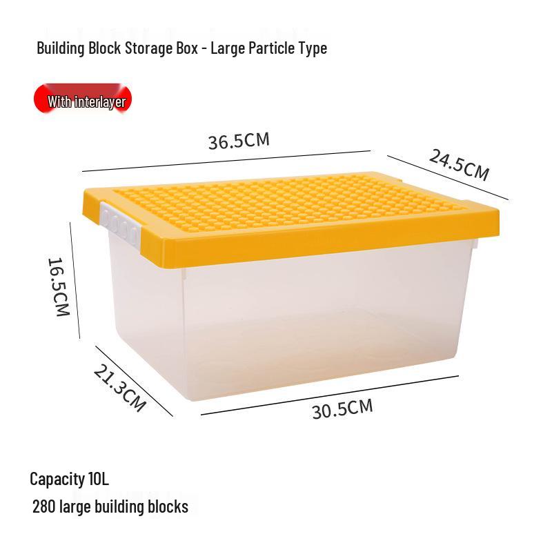 Lego Large Transparent Plastic Storage Box with Lid for Children's Toys & Organization