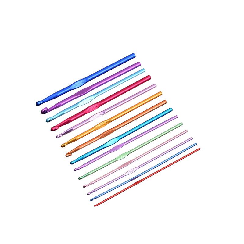 Anodized Aluminum Single Head Crochet Hook Set for DIY Knitting Projects