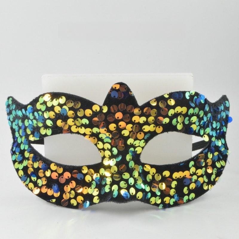 

Блестящая маленькая маска из ПВХ с элементами ручной работы для вечеринок на Хэллоуин, косплея Gold