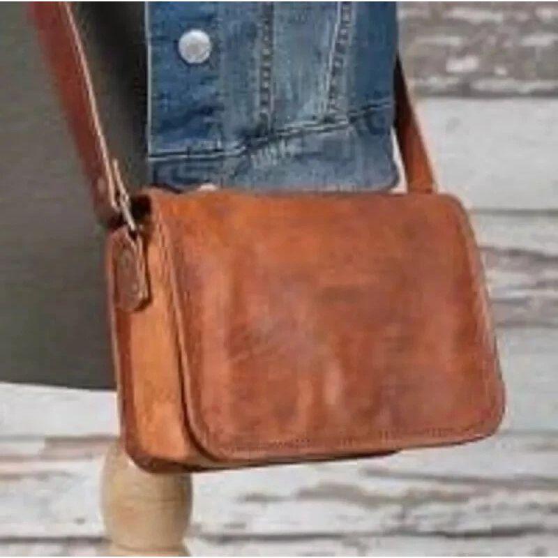 Bag Vintage Leather Messenger Shoulder Men's Briefcase Genuine Satchel Men Brown
