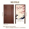 1pc 2D FLAT, Door Curtain 31.5*59inch, Cherry Blossom and Waves Design, Traditional Japanese Art, Decorative Door Curtain, Bedro