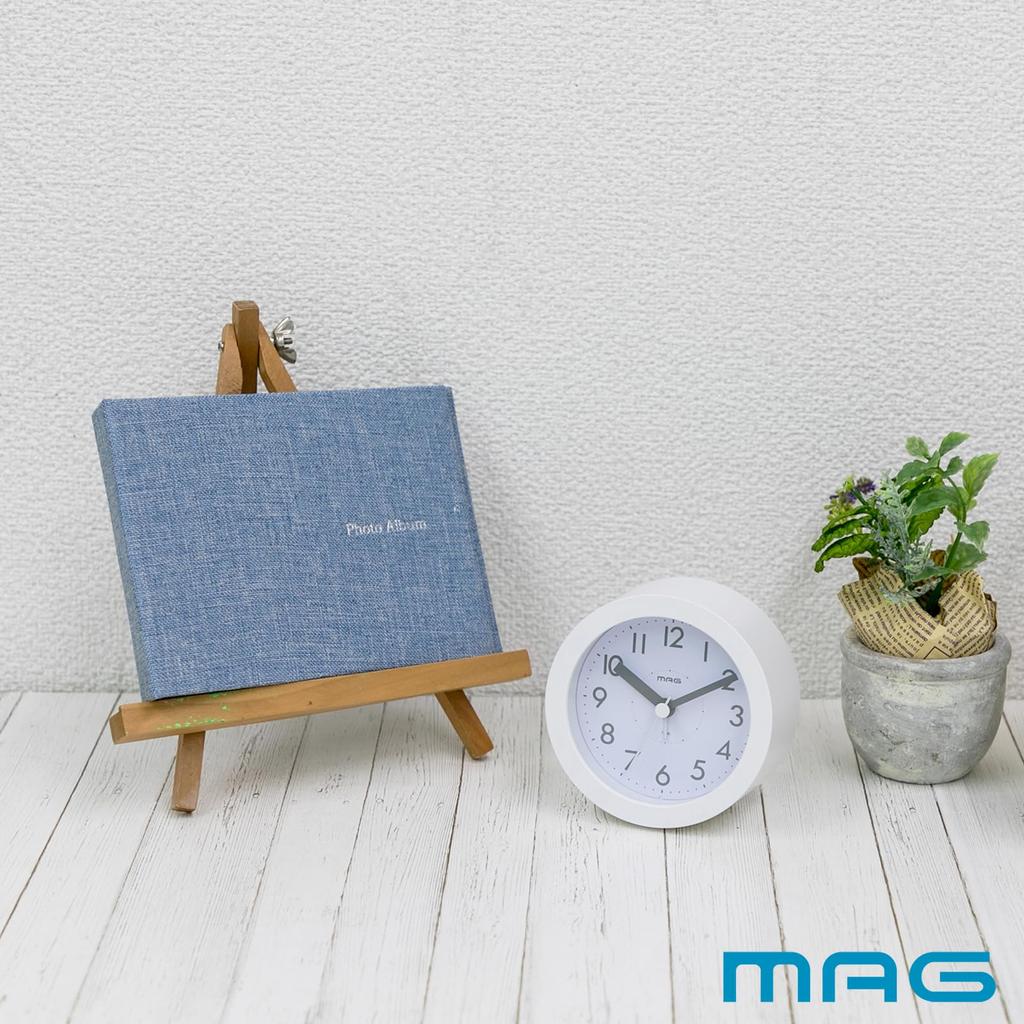 MAG Alarm Table Continuous Second Electronic Runto Noah Precision Clock, Clock, Analog, Cute, Stylish, Interior, Quiet, Hand, Sound, Alarm, Snooze,