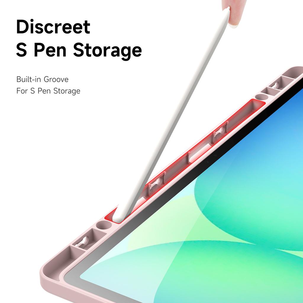 For Samsung Galaxy Tab S10 FE+ Case DUX DUCIS Magi Series Detachable Origami Stand Leather+PC+TPU Clear Back Cover