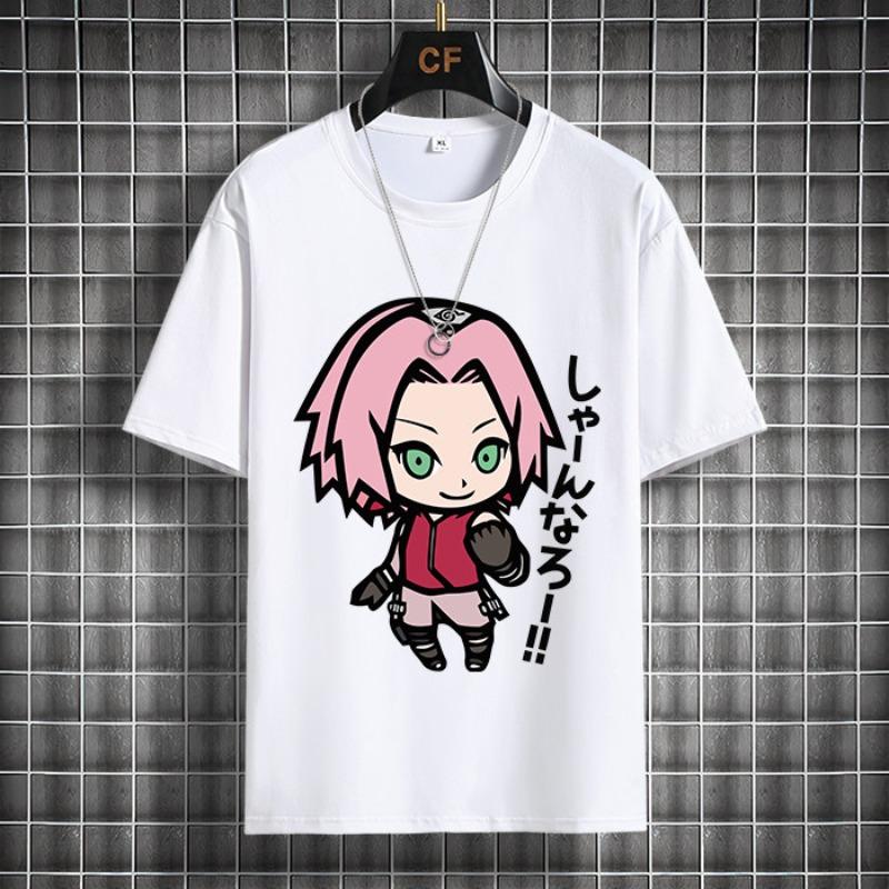 Naruto Casual White Childrens Tshirt Summer New Anime Peripheral Printed Parentchild Outfit Pure Cotton Fashionable Tshirt