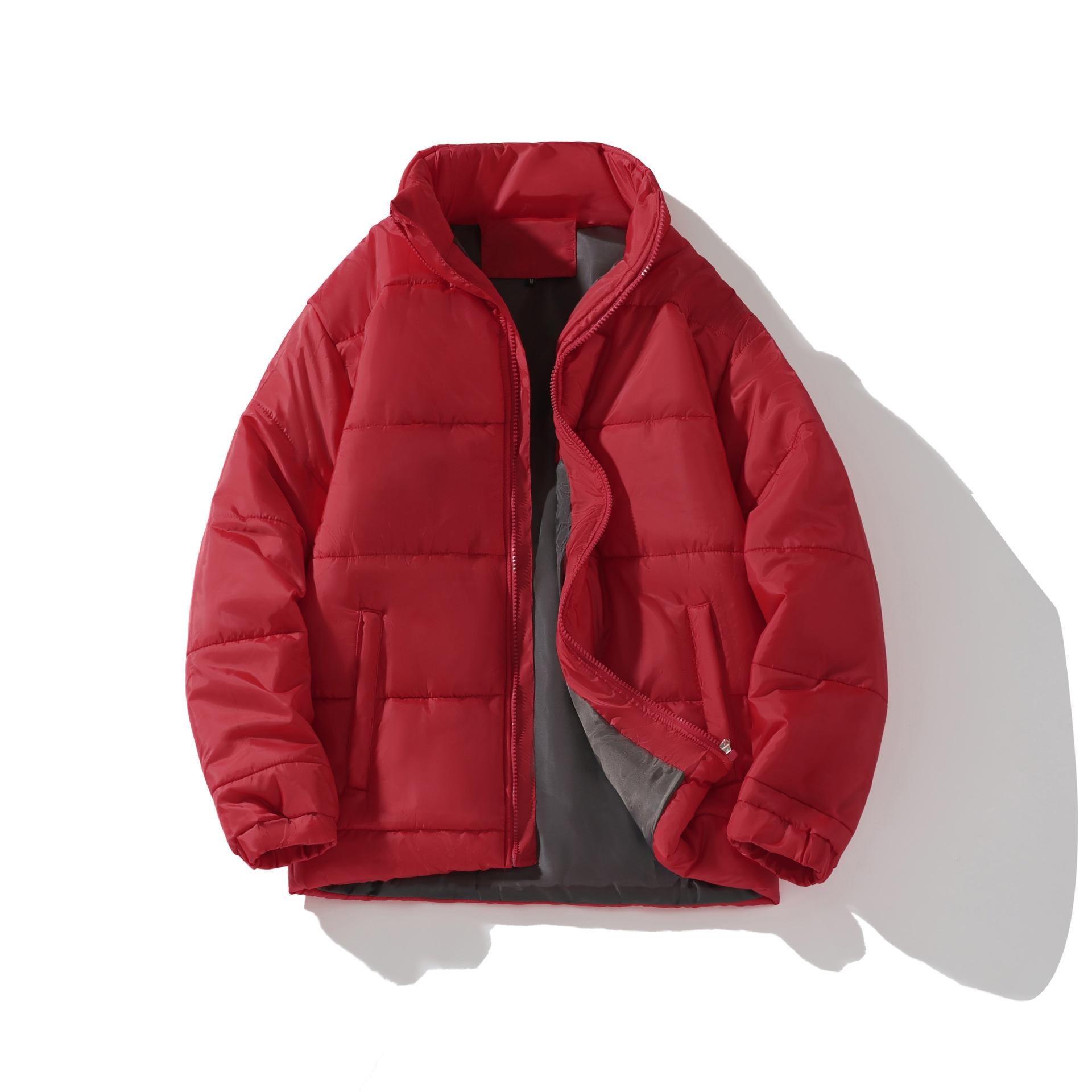 

Мужская куртка-пуховик осень-зима однотонная модная универсальная походная куртка с воротником-стойкой мужская хлопковая одежда Yasheng 4XL красный