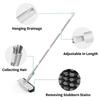 B97A-Heavy-Duty Stiff Bristle Scrubber Scrub Brush With Long Handle, 3 In 1 Scrape Function For Cleaning Floors& Showers