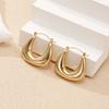 European and American Jewelry Ins Cold Wind Smooth Geometric U-shaped High-grade Element Ring Simple Light Luxury Earrings