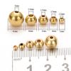 50pcs 3-8mm Original Brass Beads Silver Bead Round Ball Spacer Loose Beads for Bracelet Necklace Jewelry Making DIY Accessories