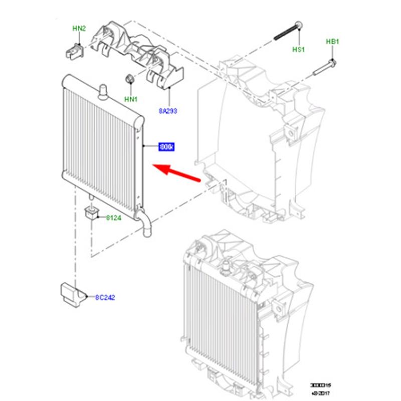NEW-LR062670 Aluminium Alloy Radiator Water Tank Parts For Land Rover Range Rover Discovery 5 Replacement Parts