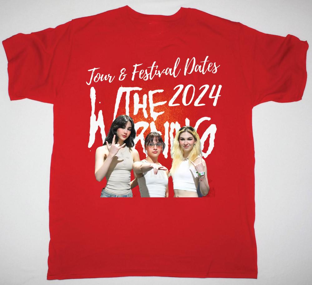 

NEW RARE The Warning Band 2024 Short Sleeve Red All Size Shirt Unisex T-Shirt L