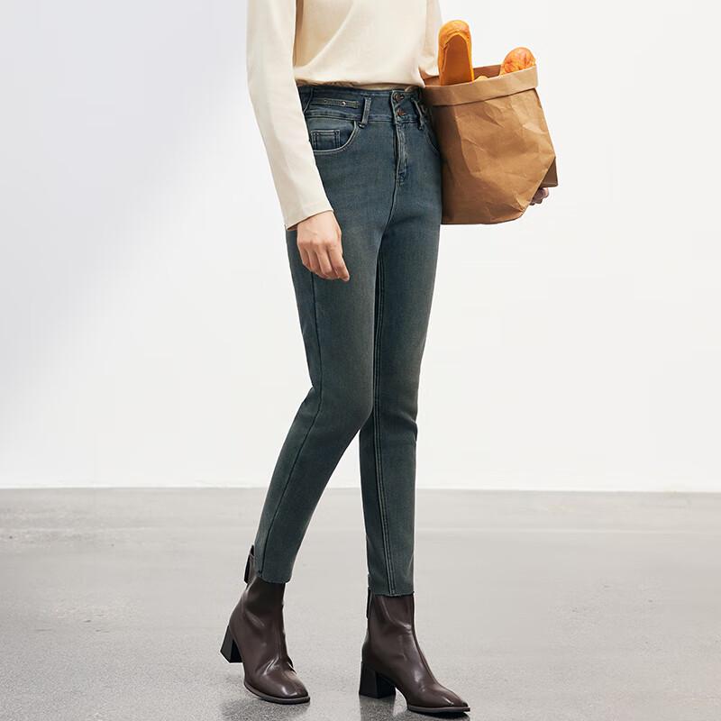 JOY SPEAKER Women's Winter High-Waist Slim-Fit Skinny Jeans YM36365