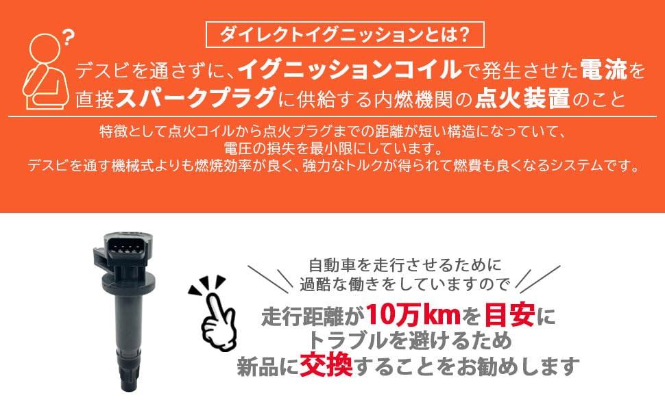 Daihatsu Ignition Set of Compatible with Tanto Custom Move Hijet Mira Numbers Coil, 4-pin, 3, Tanto, (L375S, L385S), (L175S, L185S), (S321V, S331V),