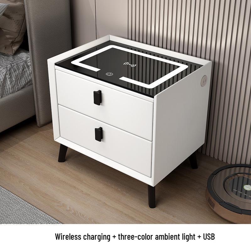 Luxe Smart Bedside Table with Wireless Charging and Storage
