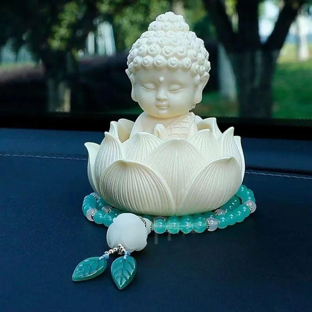 Chinese Style Lotus Tathagata Buddha Statue Cute Coconut Figurine Buddha Ornaments  Home Desktop