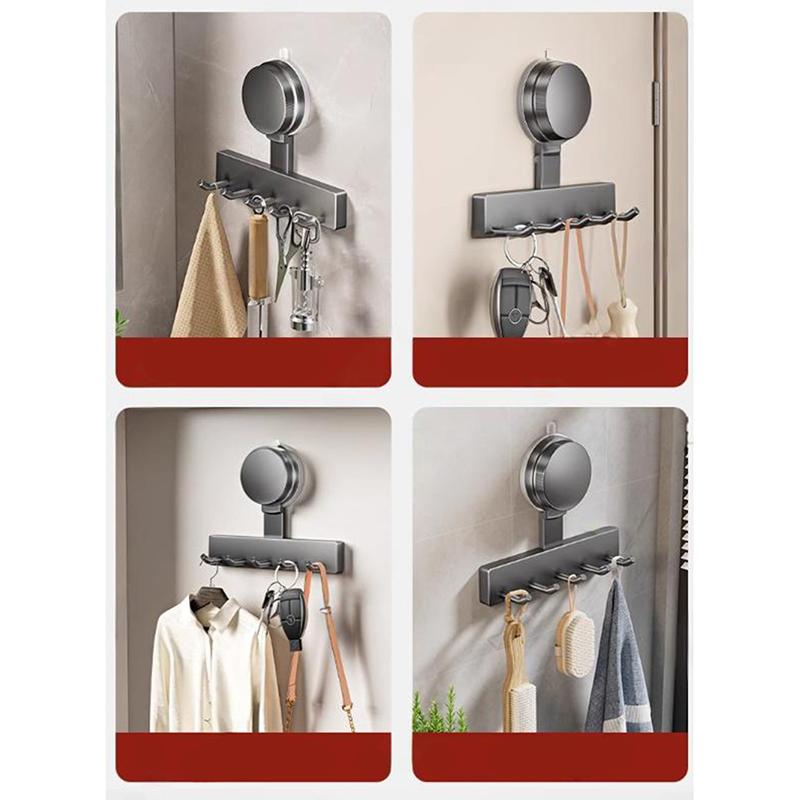 Suction Cup Hooks No Drill Wall Mount Heavy Duty Bathroom Organizer Multi Hook Towel Rack Shower Door Back Adhesive Hanger Strong Hold Reusable