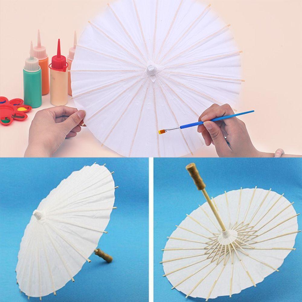 

Детский белый аксессуар для украшения, пустой, сделай сам, бумажный зонтик, китайский традиционный для детей, ремесло белый