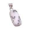 Natural Dendrite Opal Gemstone 925 Solid Sterling Silver Gift Pendant 1.5" O4G73