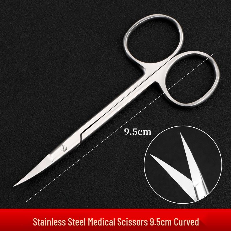 Stainless Steel Ophthalmic Surgical Scissors - Straight/Bent Tip, Sharp for Suture Removal