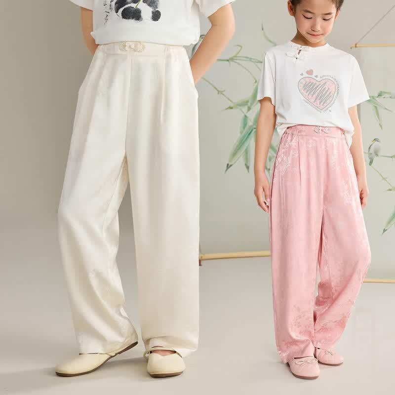 ABC KIDS New Chinese Style Jacquard Girls Autumn Casual Pants 140