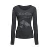 Y2k Vintage T-shirt Women Long Sleeve Print Graphic Tops Streetwear American Retro Grunge Tops E-girls 2000s Tshirts
