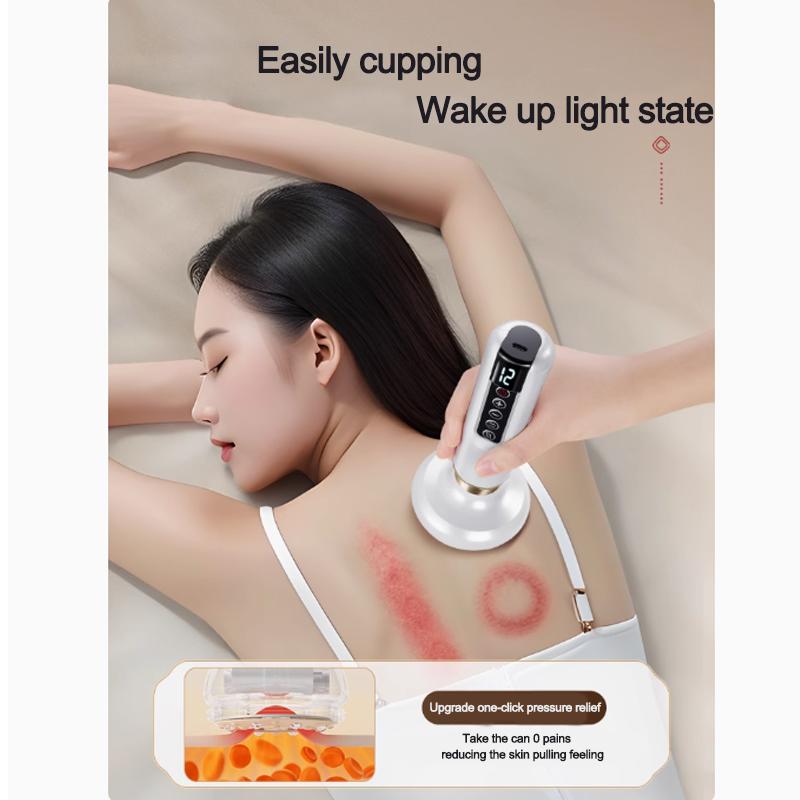 Rechargeable Electric Gua Sha Massager with Heating Vacuum Cupping ABS 304 Stainless Steel