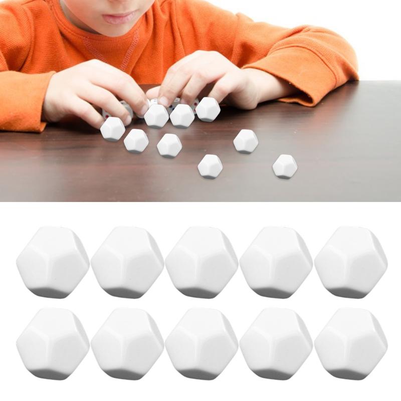 12 Sided White Blank Dice Game Props Educational Toys Club/Party/Family Games