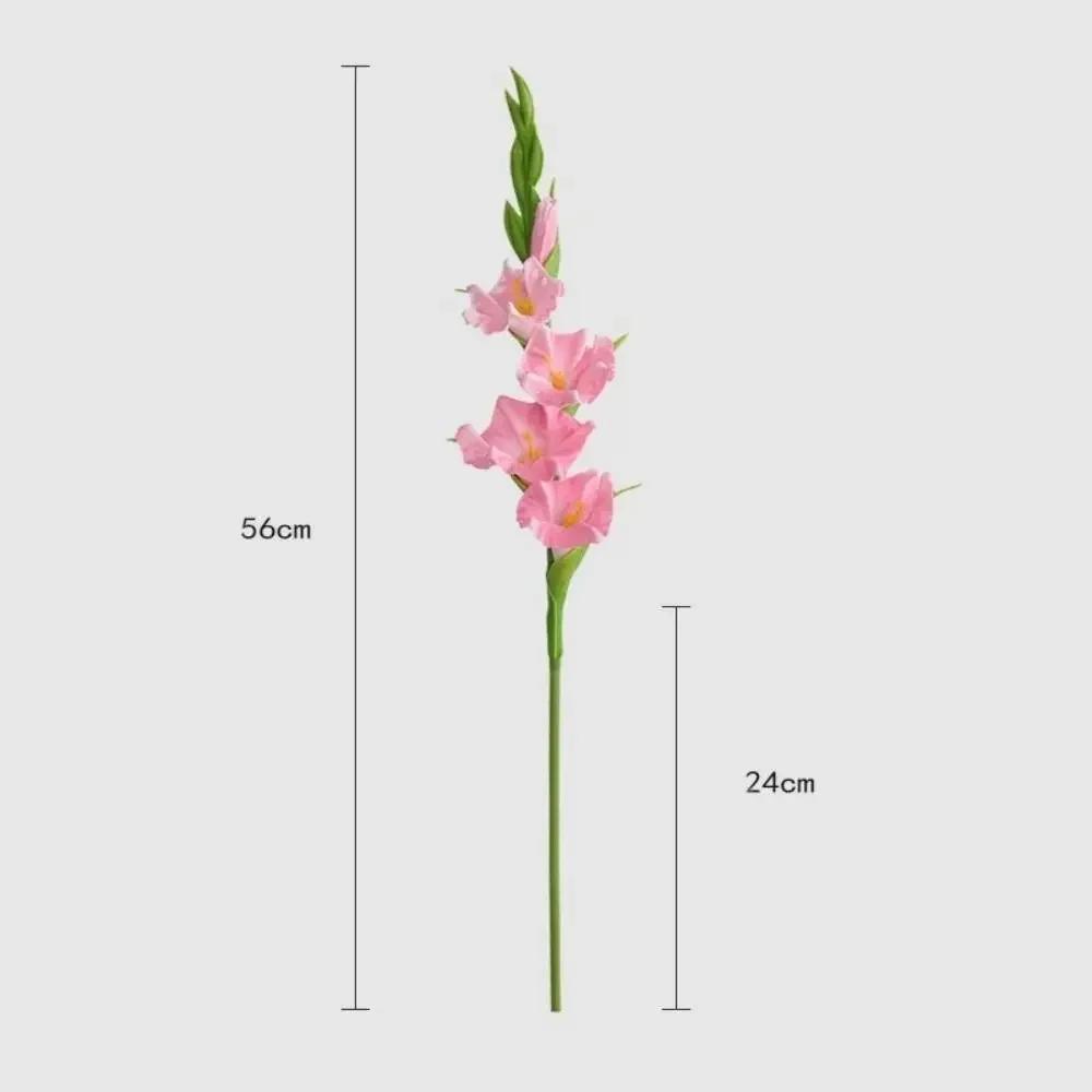 Zweige Lila Künstliche Gladiole Zweige Weiß PU-Material PU Kunstblumen Künstliche Falsche Florale Kunst Heimdeko