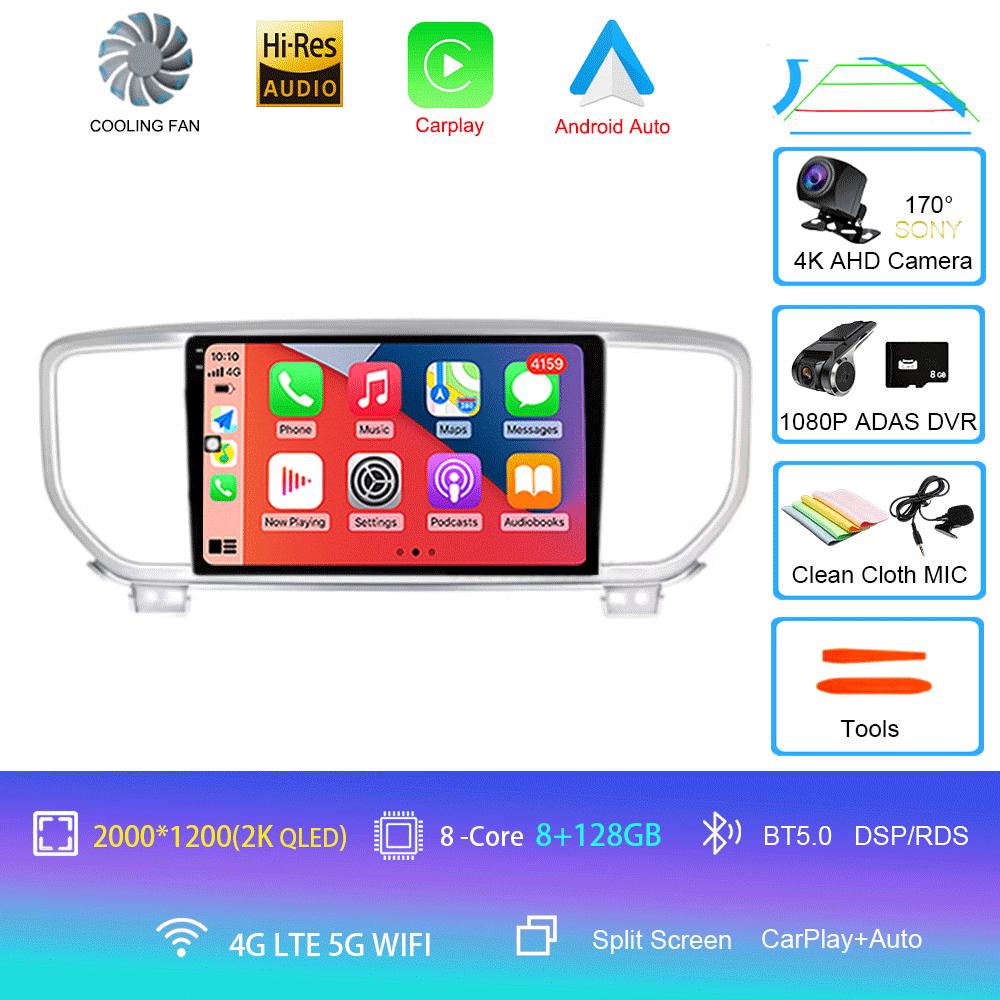 For Kia Sportage 4 QL 2018 - 2022 Car Radio Android 14 Carplay Navigation GPS Multimedia Player stereo wifi+4G Auto BT 360Camera