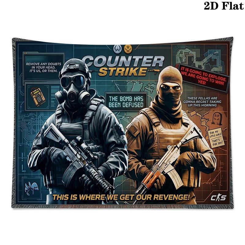 csgo Wall Tapestry Aesthetic Wall Hanging Printed Fabric Blanket Decorative Tapestries for Bedroom Living Room Home Decor