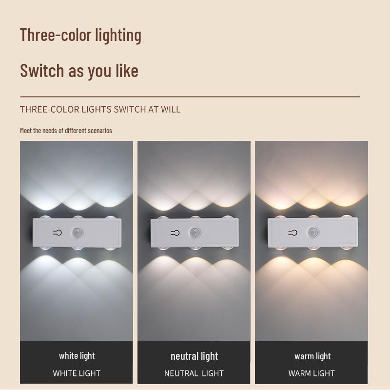 Rechargeable RGB Cat Eye Sensor Wall Lamp with Magnetic Suction