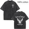 Christian Jesus Bible Verse Washed T-shirts Men's Women Fashion Vintage Oversized T Shirts Harajuku Cotton Short Sleeve T-shirt
