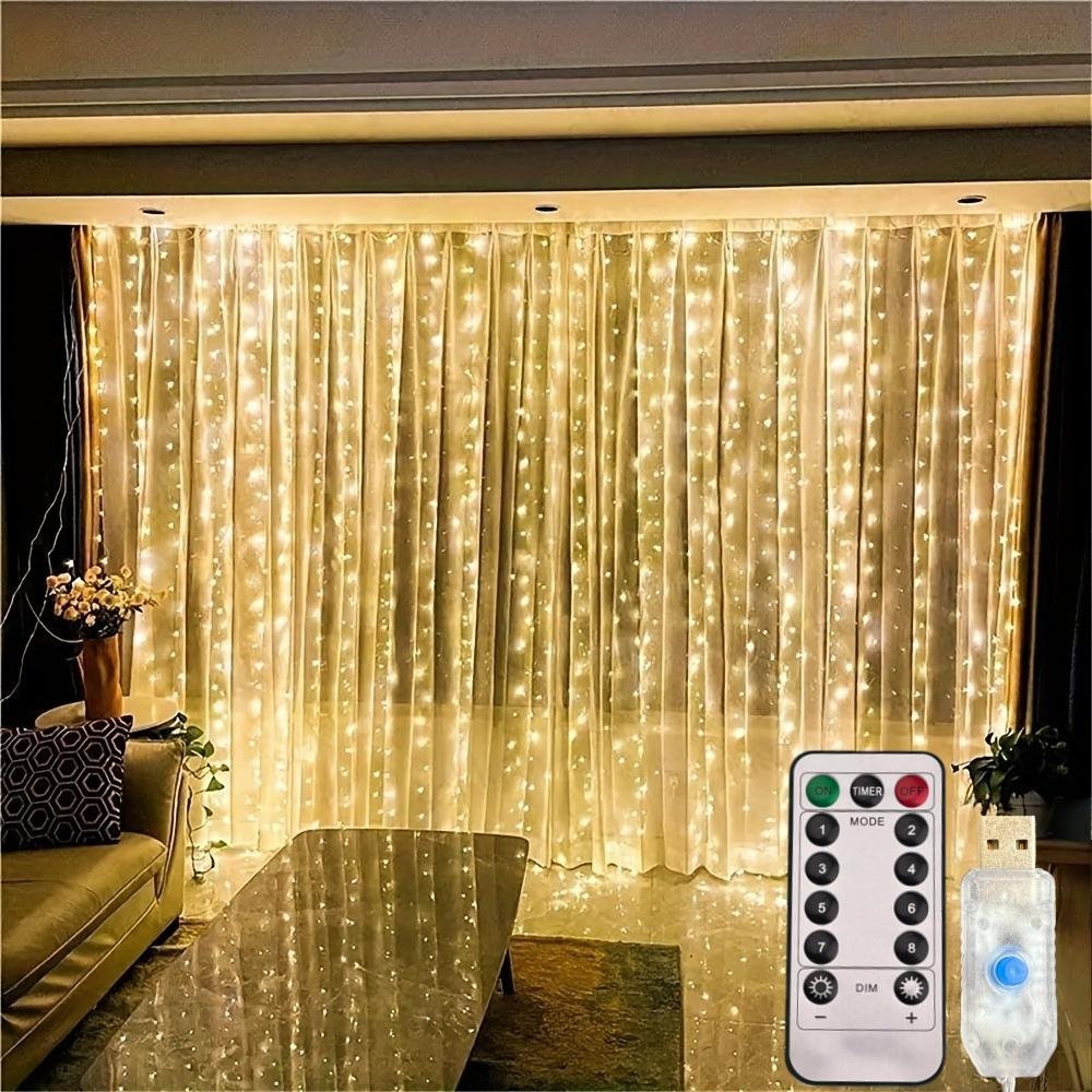 Christmas Lights LED Fairy String Curtain Lights 8 Mode Remote USB Festoon Christmas Decor For Home Holiday  Year Lamp