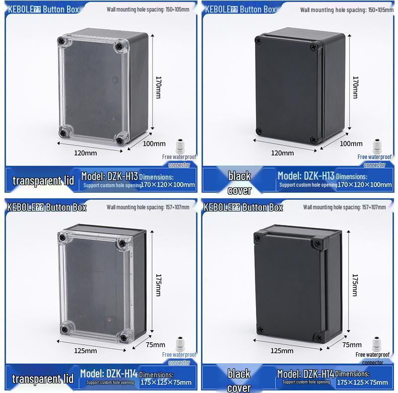 Transparent Waterproof ABS Plastic Junction Box for Indoor/Outdoor Power Supply & Monitor