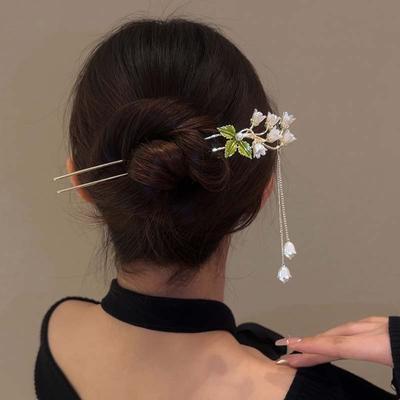 Vintage Glockenblumen Fransen Haarstäbe Modische Weibliche Metall Haarnadel Haarstab Weiblicher Haarschmuck Styling Werkzeuge