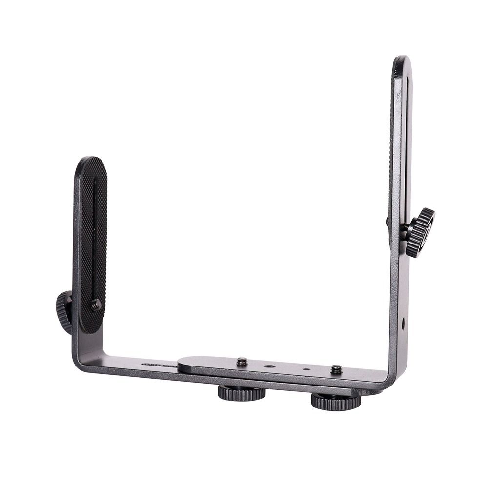L-Shaped Dual Hot Shoe Speedlight Stand Aluminum Zinc Zinc Alloy Flash Light Bracket Photo Studio