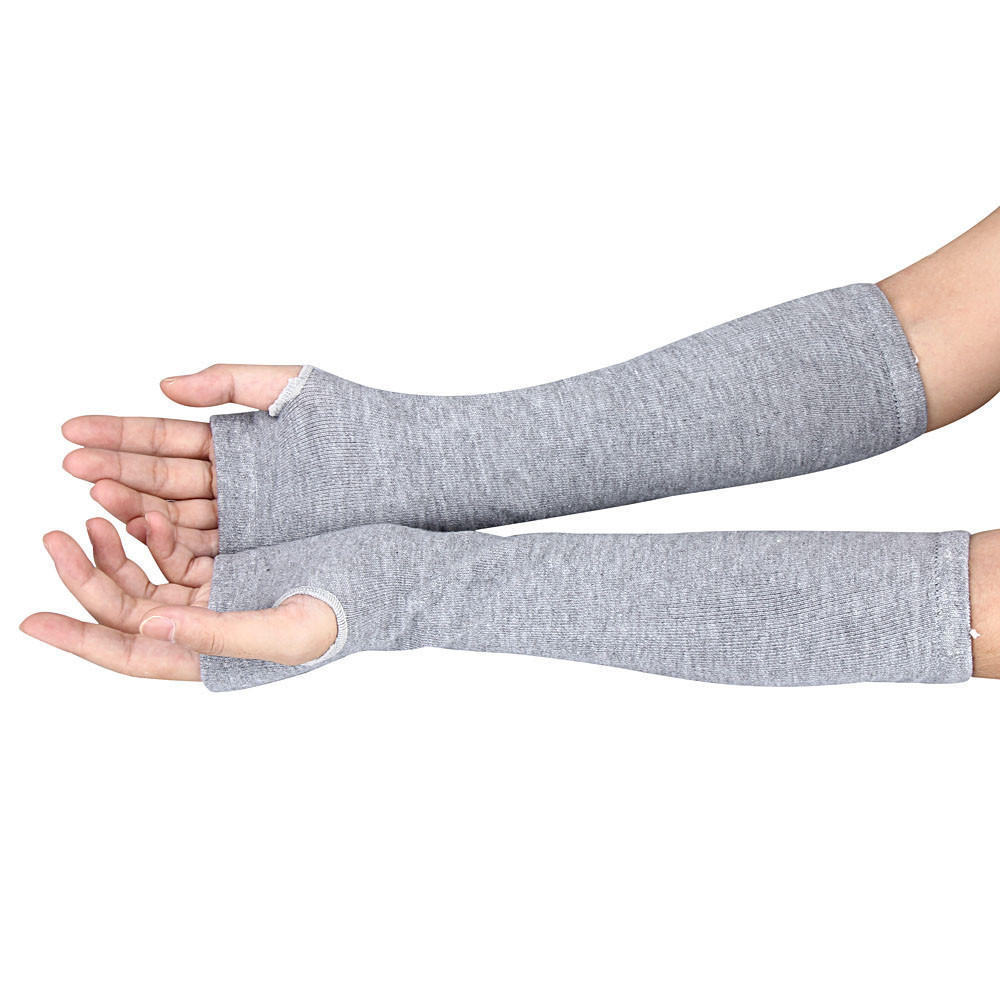 Winter Long Knitted Fingerless Gloves Wrist Arm Hand Warmer