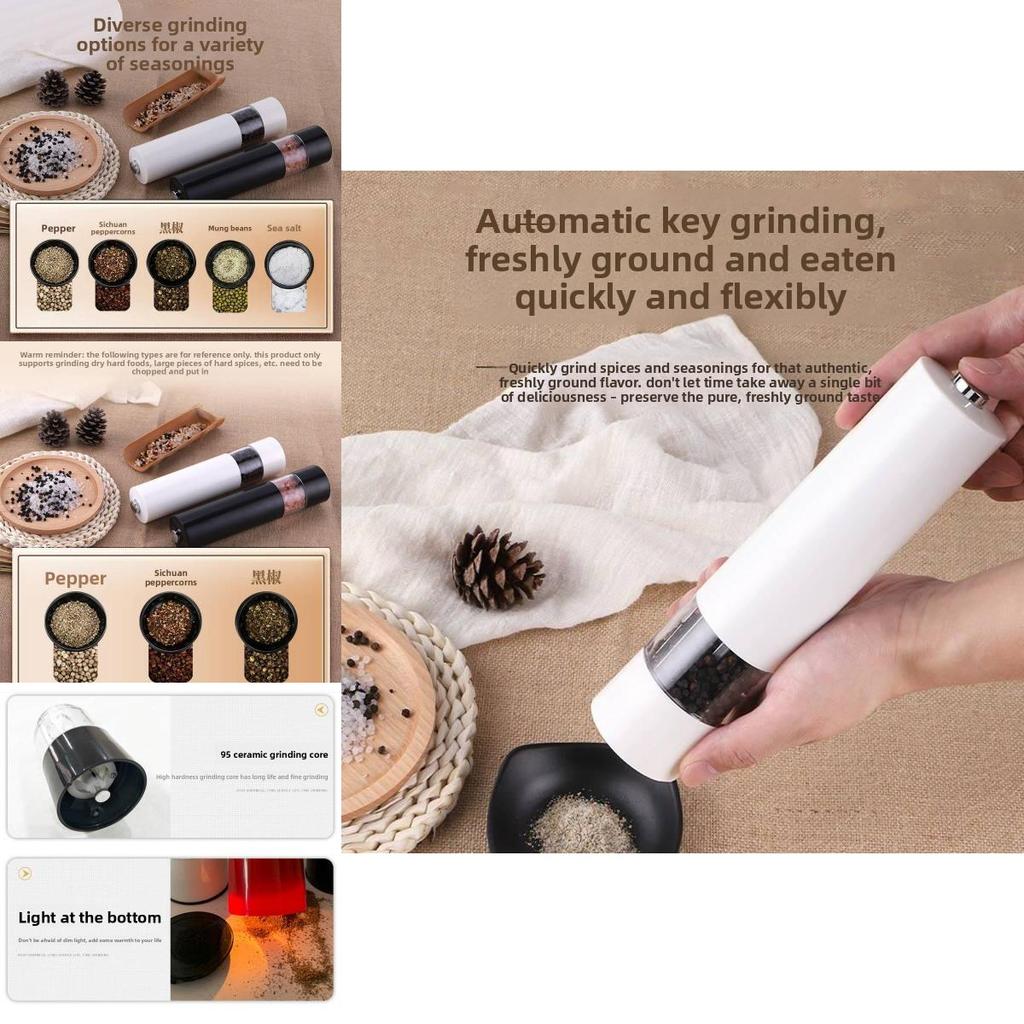Modern Minimalist Pepper Grinder With Solid Spice Storage For Kitchen Use