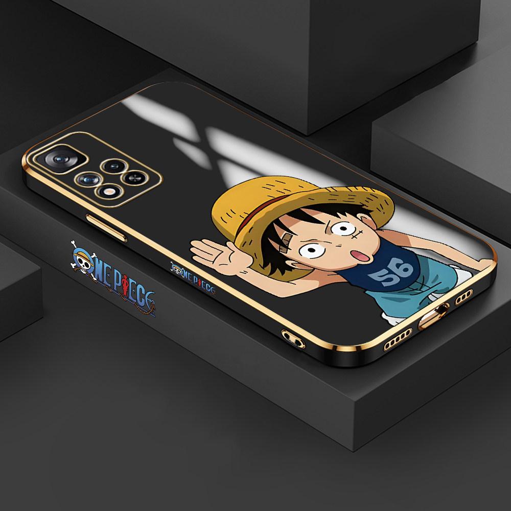 For Redmi Note 13 Pro 12 Pro 12S 11 Pro 11S 10S OPPO A38 A77s A96 Realme C33 C65 OnePlus Soft TPU Full Lens Protect Cute Luffy Design Phone Case