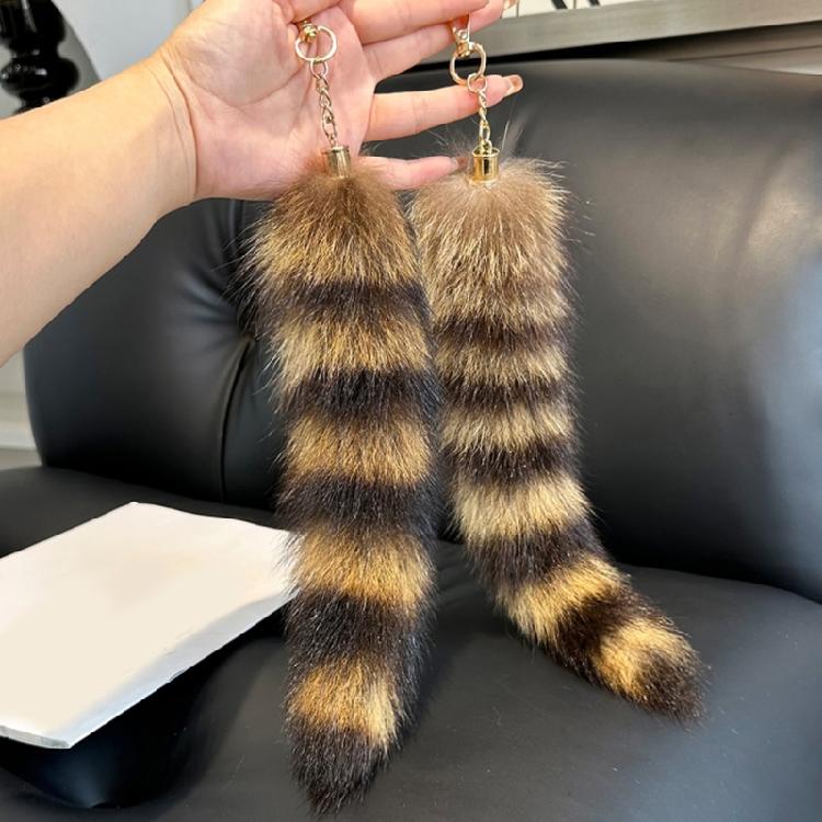 Long Tail Keychain for Key Holder Plush Tail Charm Key Holder Keyring Pendant Decorations Purse Bag Charm