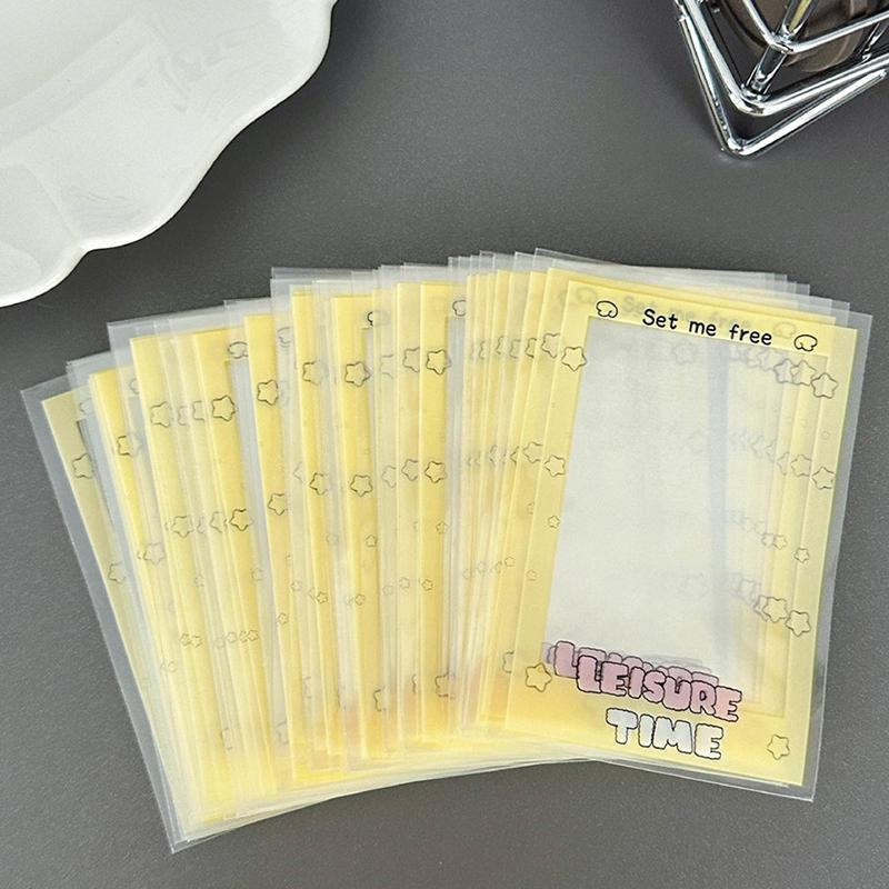 50Pcs Cartoon Small Card Case Star Photo Protection Card Film Packaging Bag Waterproof Anti-Fouling Transparency Photo Album