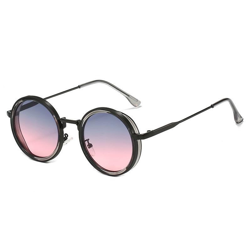 New Round Frame Retro Sunglasses For Men Punk Street Photography Sunglasses Stand For Women High-End Sunglasses M5245