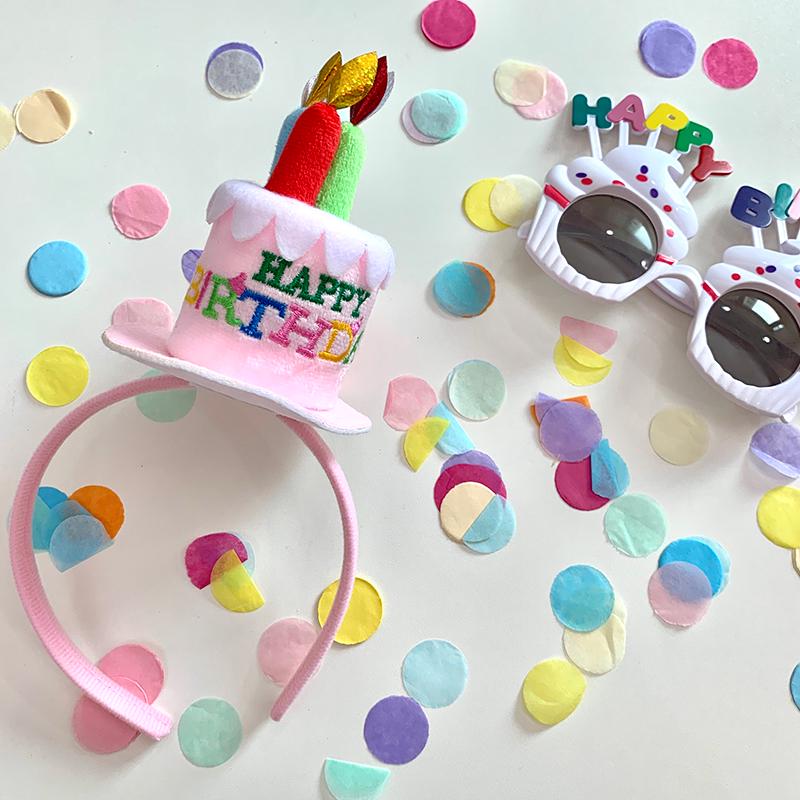 Birthday Cake Candle Headband and Hat for Baby and Pet Party Dress-Up, Holiday Photo Props